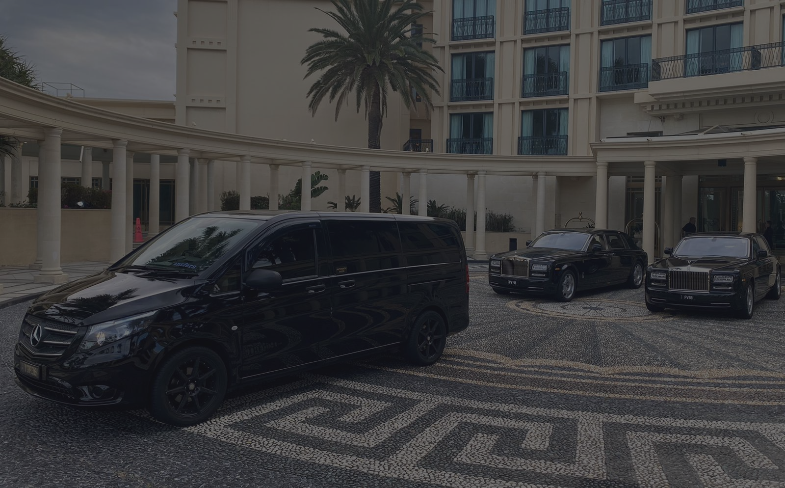 Happy couple with headphones dancing